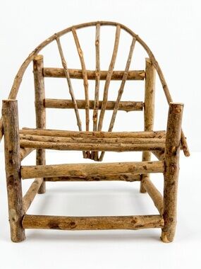 Vintage Hand-Crafted Miniature Wooden Chair Primitive Folk Art
